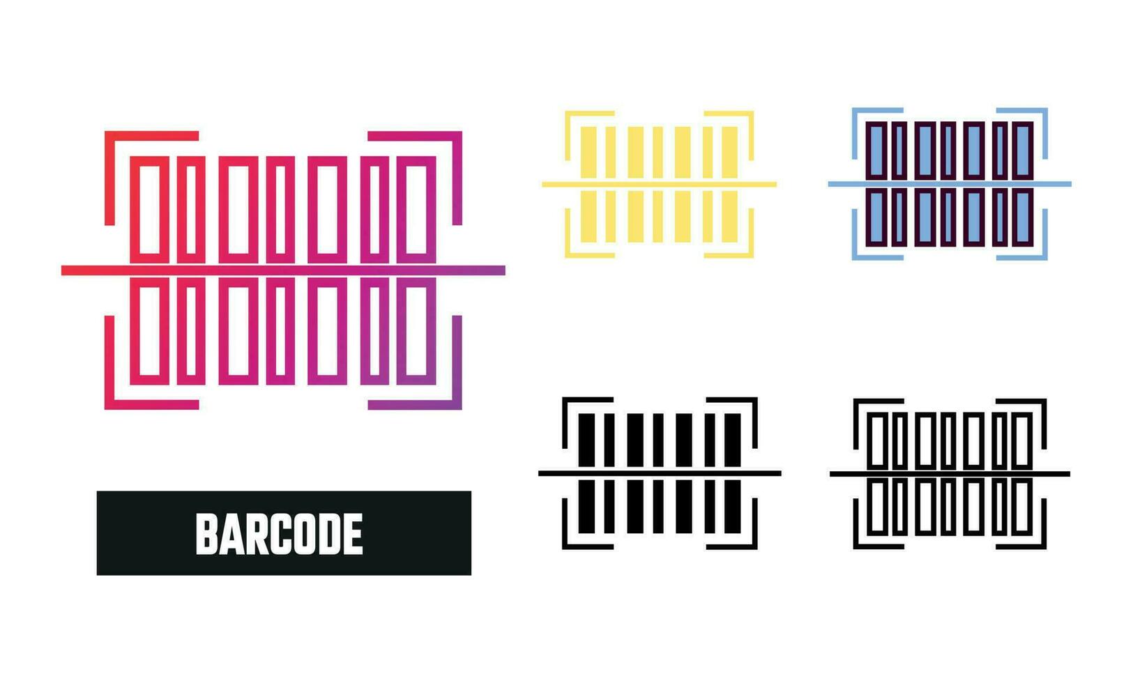 Barcode Icon Set Vector Illustration