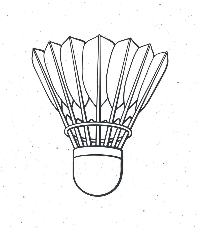 Doodle of shuttlecock for badminton from bird feathers vector