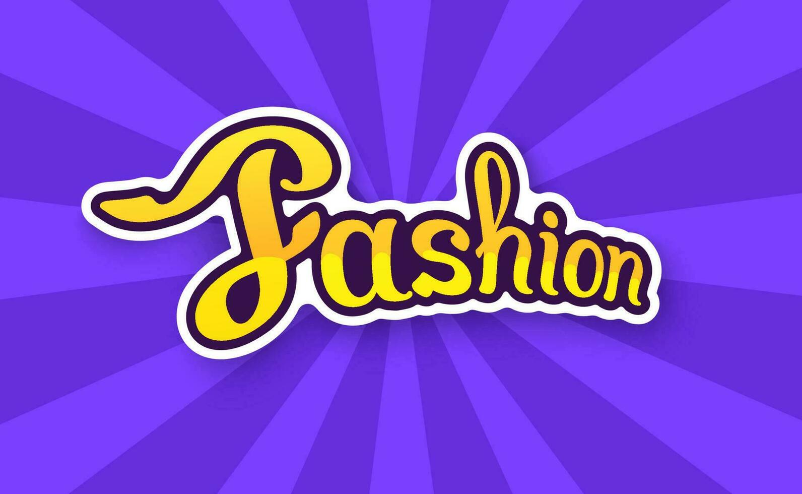 Cartoon sticker with the word fashion vector