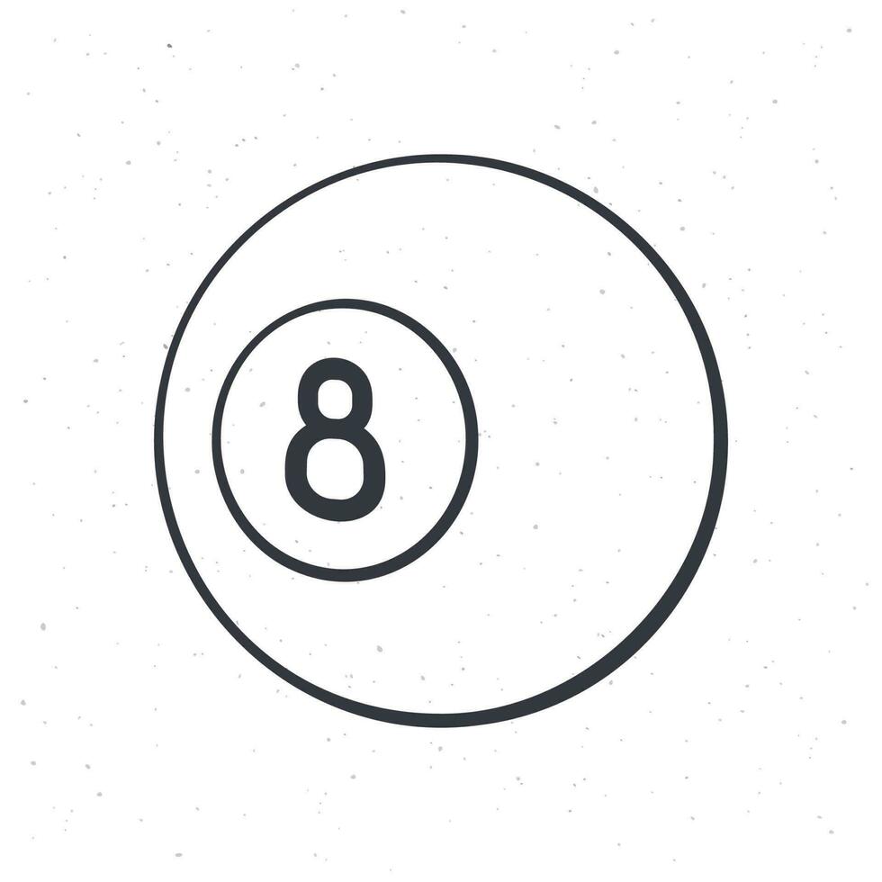 Doodle of billiard ball number eight vector