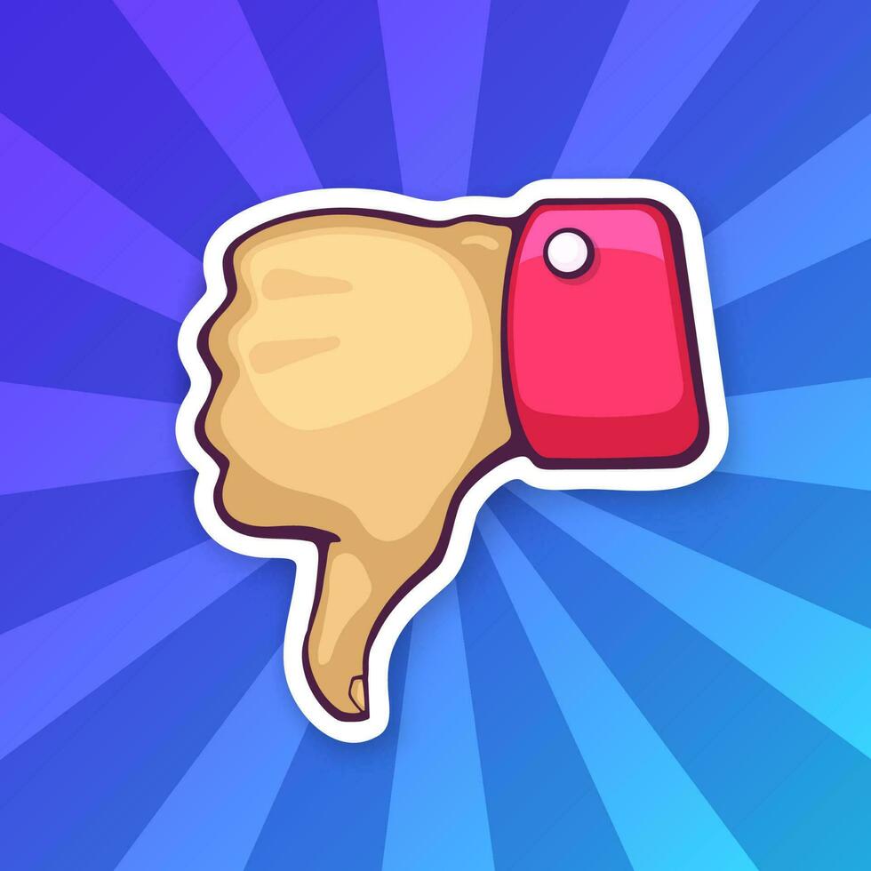 Sticker thumb down symbol of dislike vector