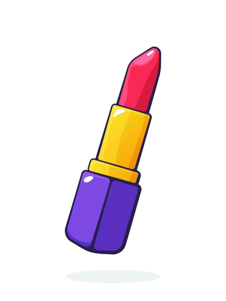 Cartoon illustration of red lipstick vector