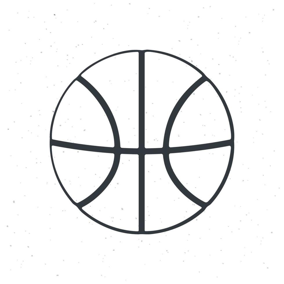 garabatear de baloncesto pelota vector