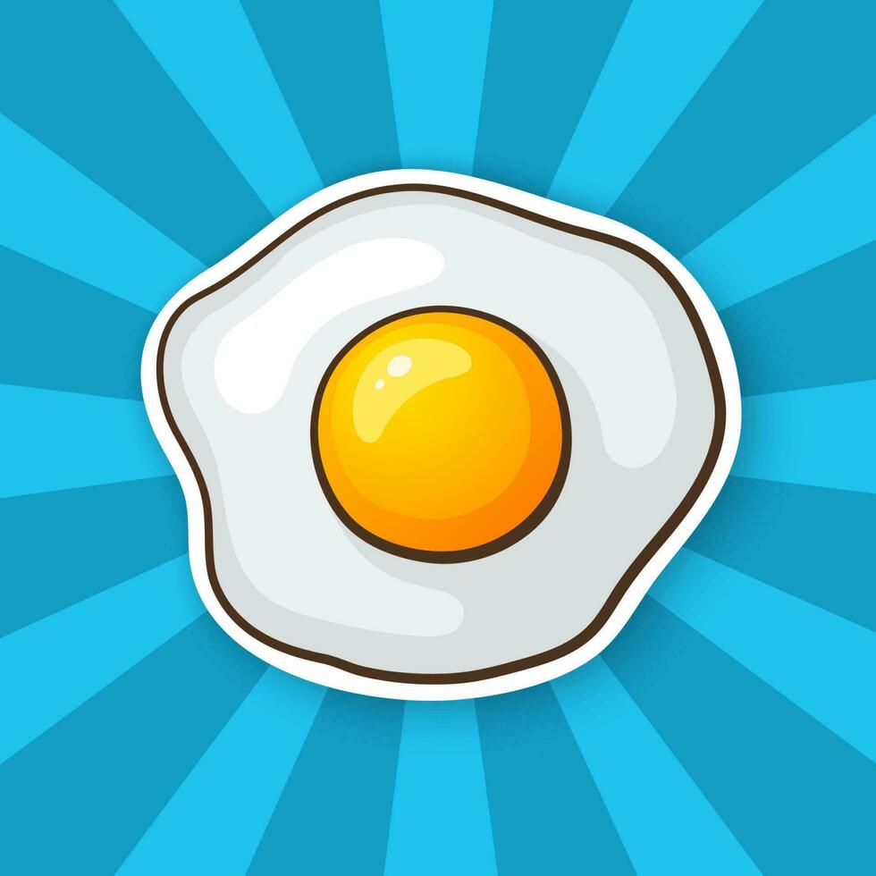 Sticker one fried egg vector