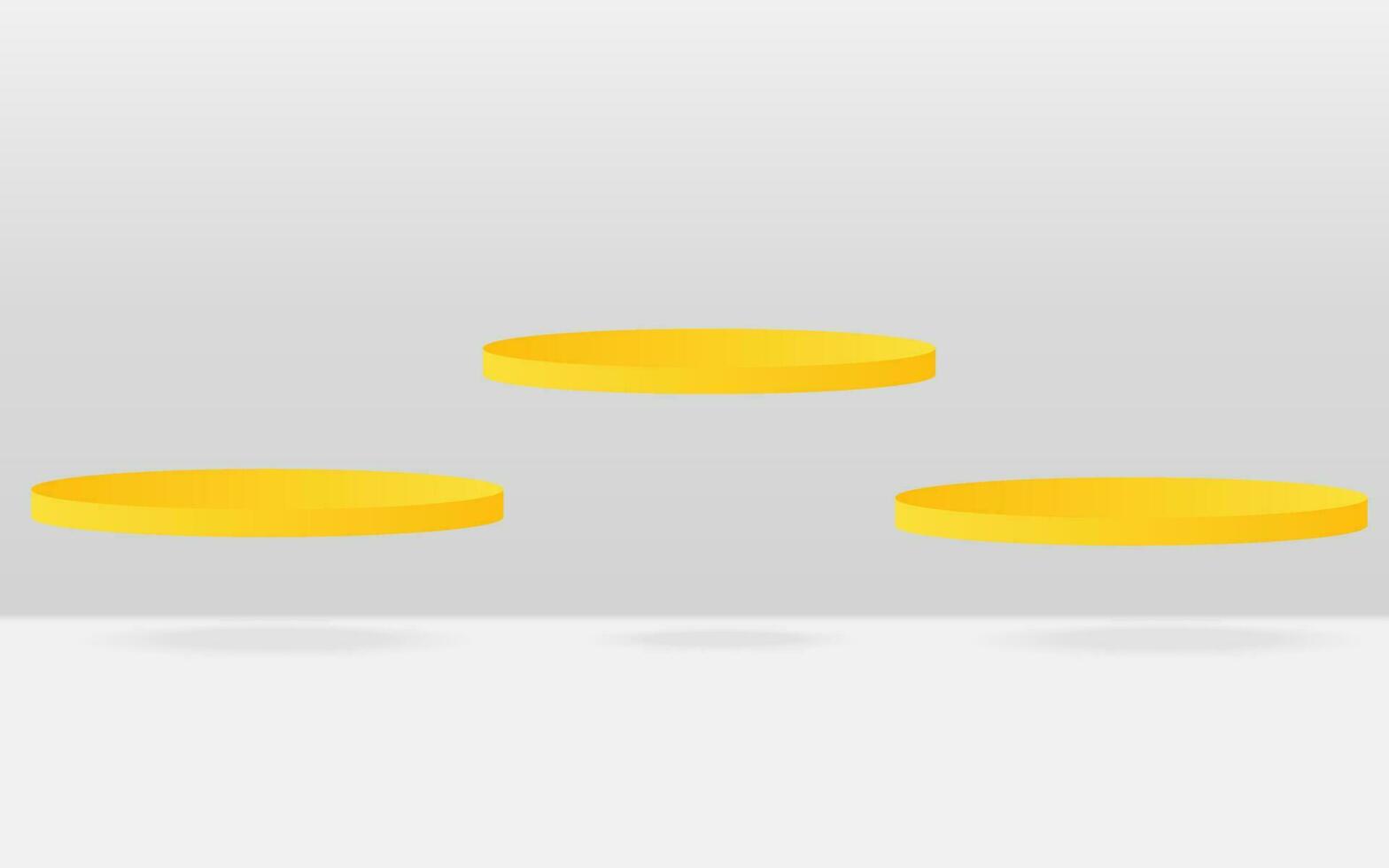 vector 3d Abstract yellow podium display on white background