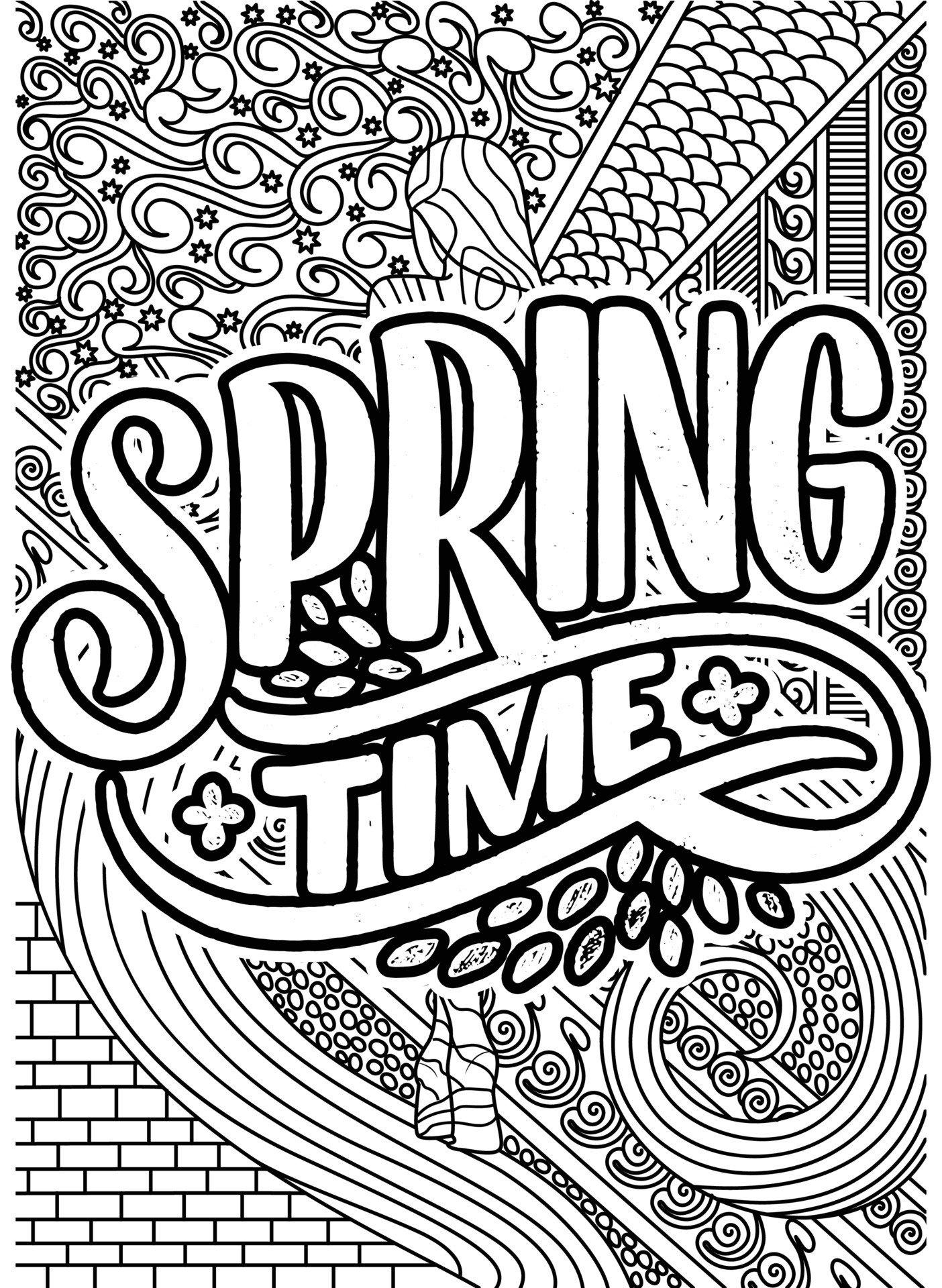 Spring Coloring Pages For Adults