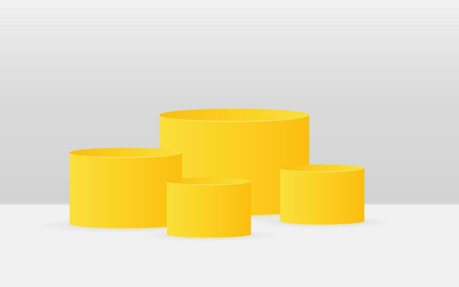 vector 3d Abstract yellow podium display on white circle in yellow background