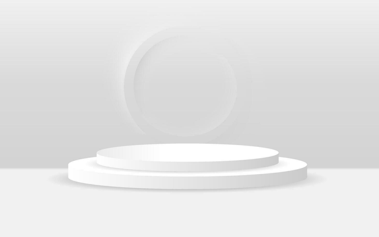 vector 3d Abstract white podium display on white background