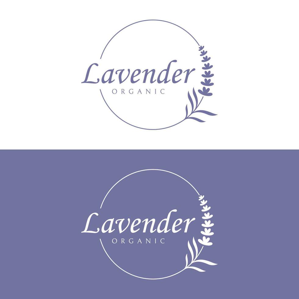 mano dibujado orgánico lavanda flor logo modelo diseño.logo para cosmético, belleza, té, aceite, hierba. vector