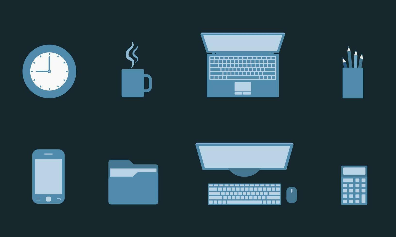 Workday icons, signs, and symbols vector