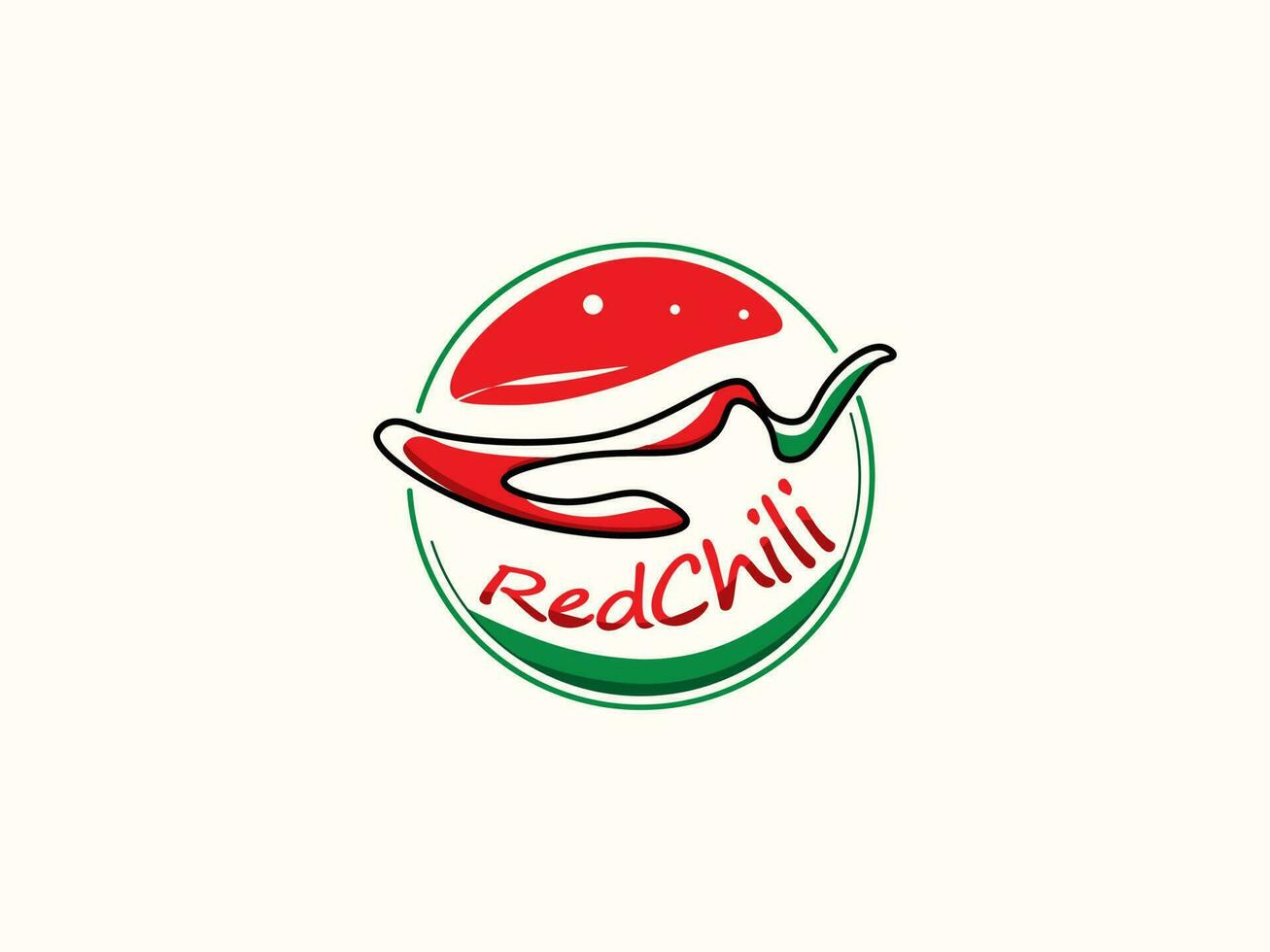 Hot Chili Logo design, Restaurant Logo, Red Chili Logo for Restaurant. Red and Green Logo Design. vector