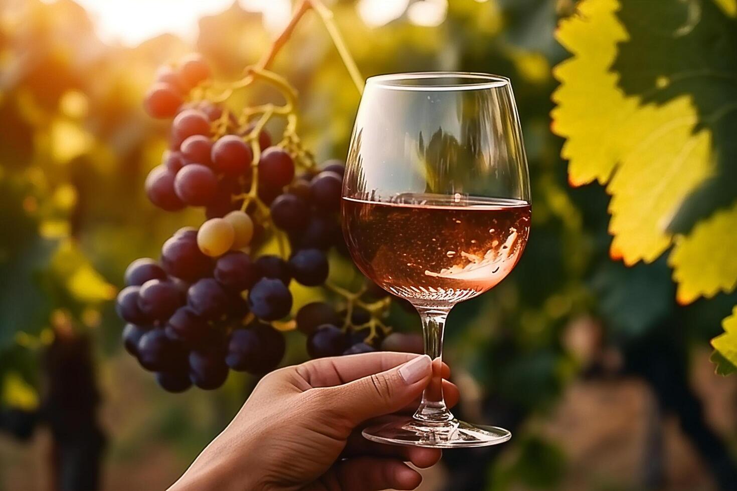 Cropped shot of woman holding glass of red wine, photo