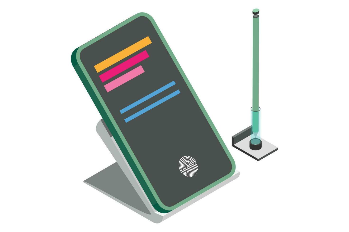 Demo Note Mobile with Digital Pen Icon vector
