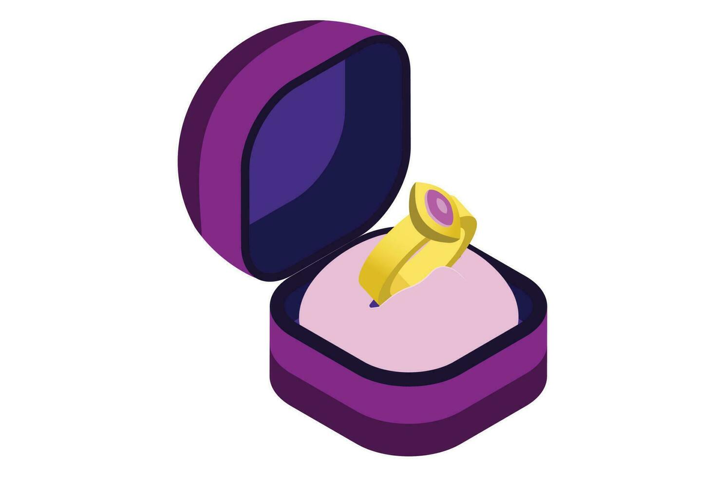 Boda anillo con caja vector