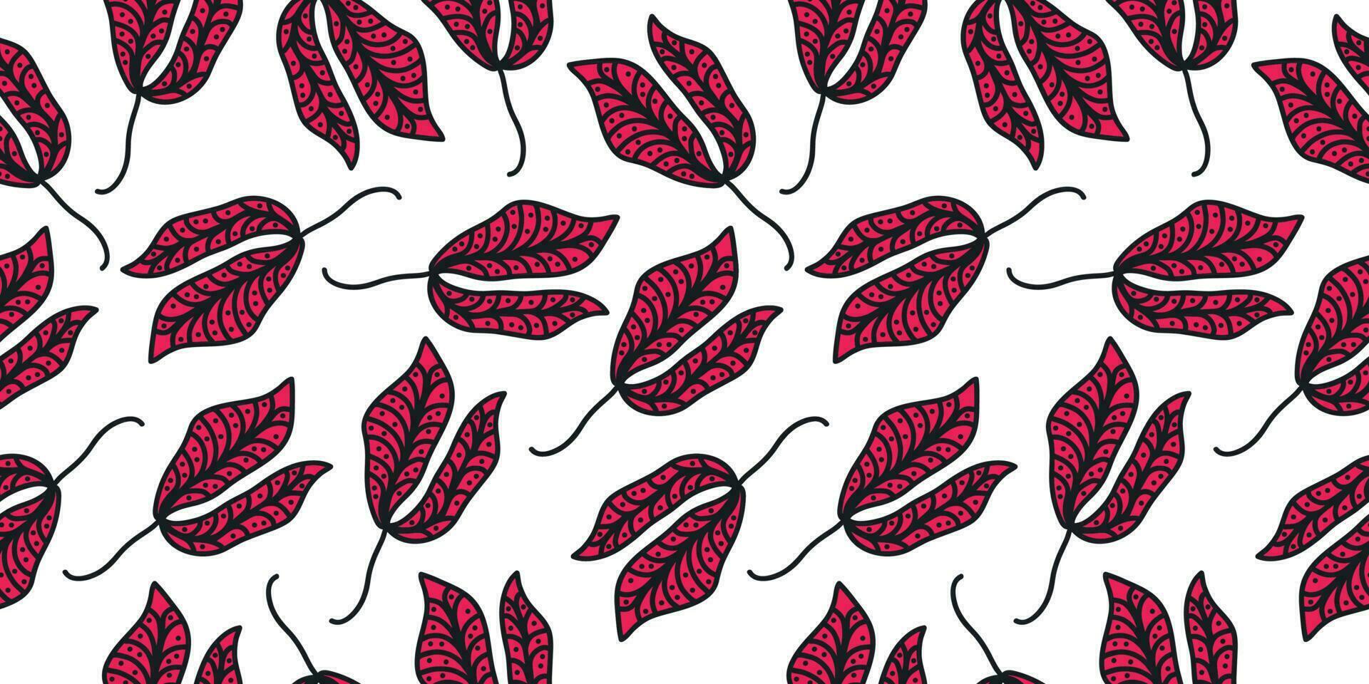 Elegant Red Flower Pattern with Hand Drawn Style. Vintage Seamless Floral Pattern for Fashion, Wallpaper, Wrapping Paper, Background, Fabric, Textile, Apparel, and Card Design vector