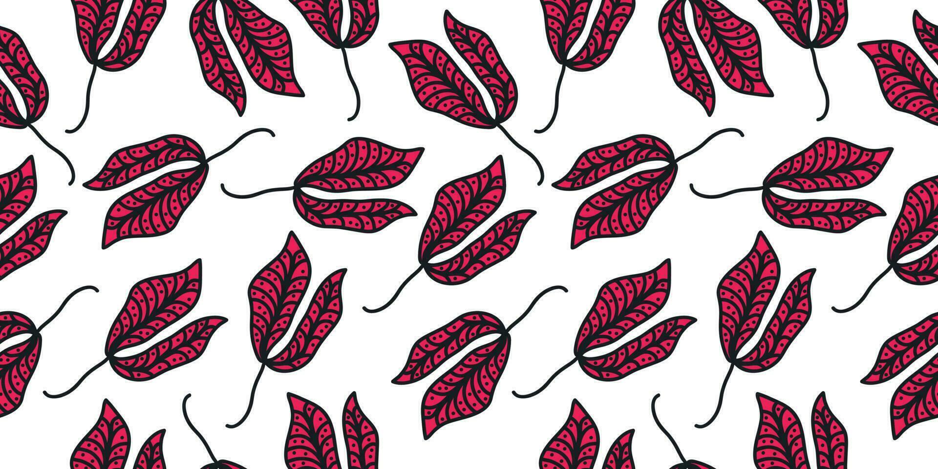 elegante rojo flor modelo con mano dibujado estilo. Clásico sin costura floral modelo para moda, fondo de pantalla, envase papel, fondo, tela, textil, vestir, y tarjeta diseño vector