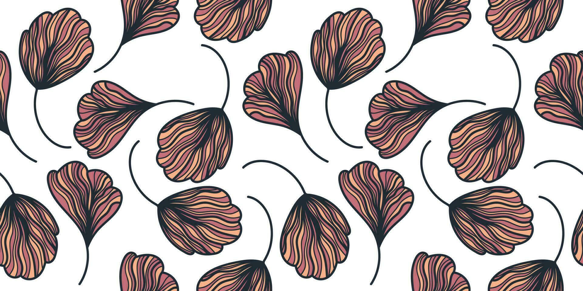 Hand Drawn Seamless Floral Pattern with Vintage Style. Flower Motif for Fashion, Wallpaper, Wrapping Paper, Background, Fabric, Textile, Apparel, and Card Design vector