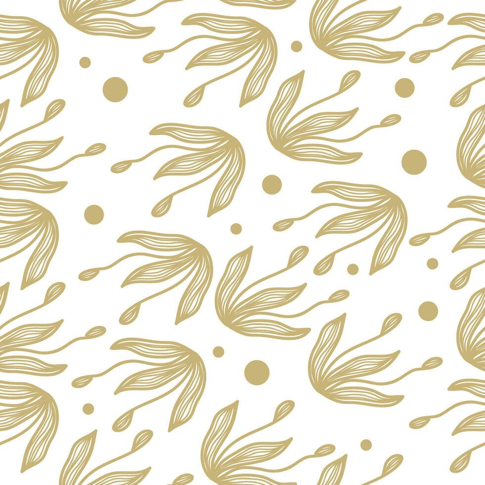 Seamless Cream Floral Pattern on White Background. Floral Motif for Fashion, Wallpaper, Wrapping Paper, Background, Fabric, Textile, Apparel, and Card Design vector