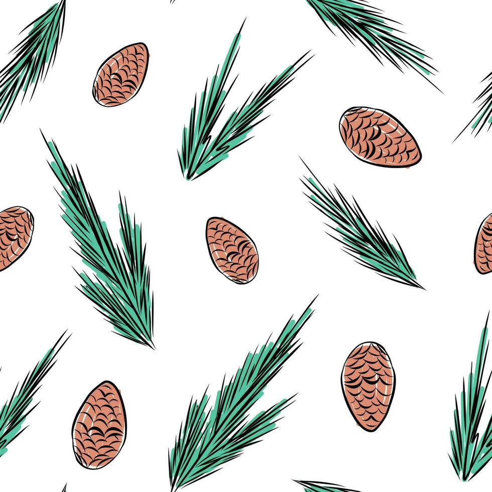 Christmas pine tree pattern vector