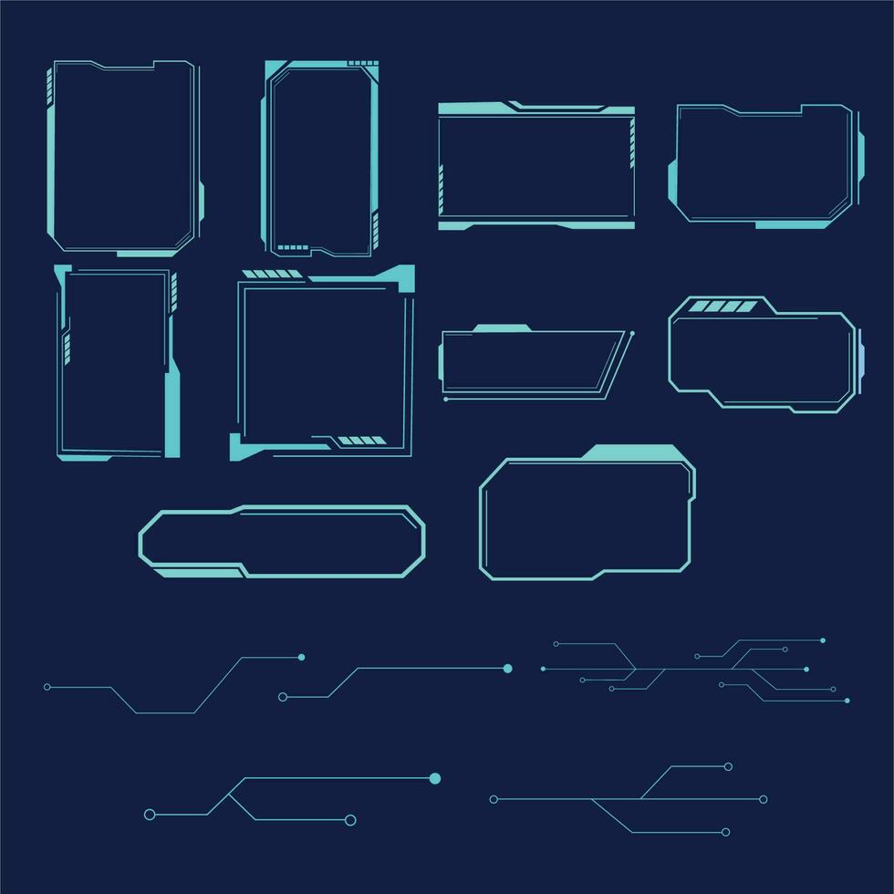 Free Vector set of futuristic tech frame vector