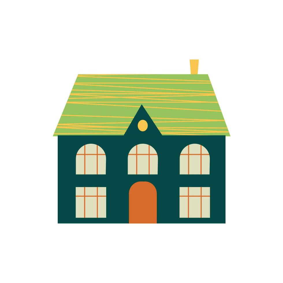 Vector flat illustration of house icon isolated on white background.