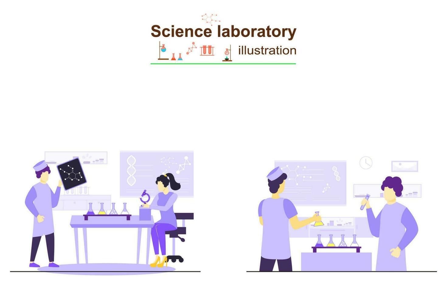 Science Laboratory Illustration Design vector