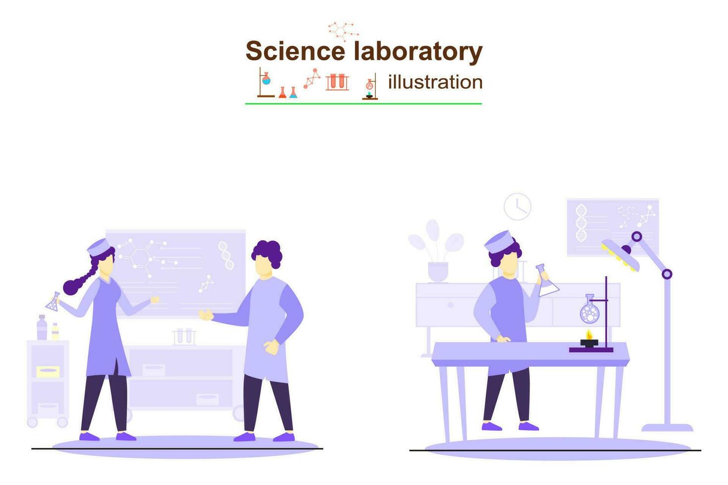 Science Laboratory Illustration Design vector