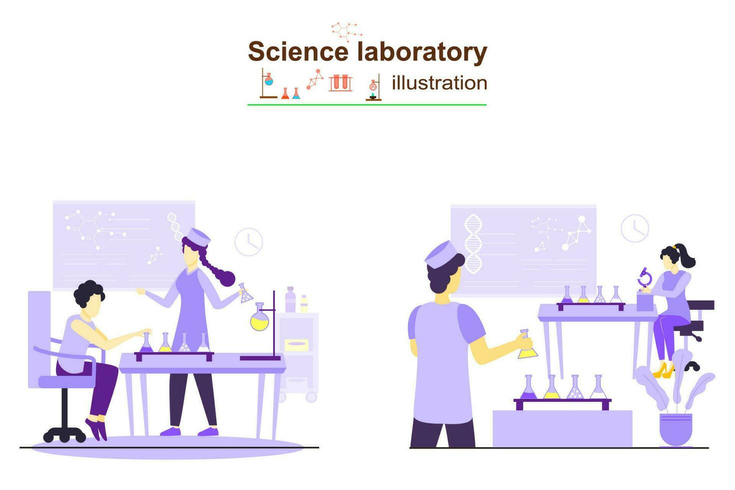 Science Laboratory Illustration Design vector