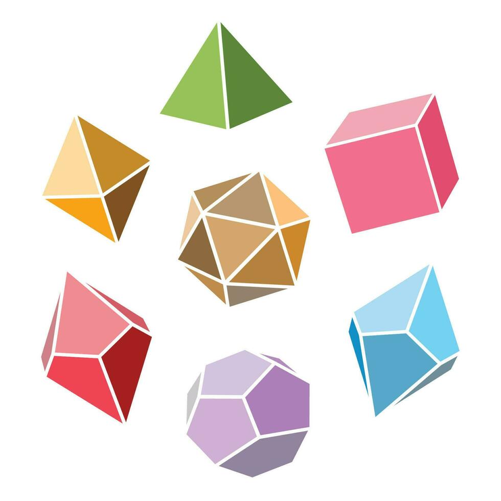 Vector illustration of colorful cubes for dnd