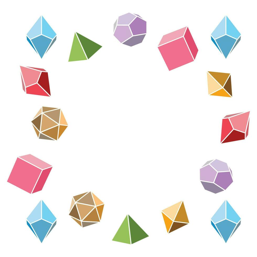 Multicolored dice frame in square shape, vector