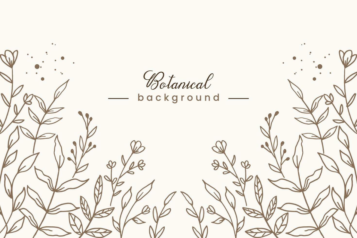 Rustic floral background with hand drawn leaves and flower border on pastel flat color for wedding invitation or engagement or greeting card vector