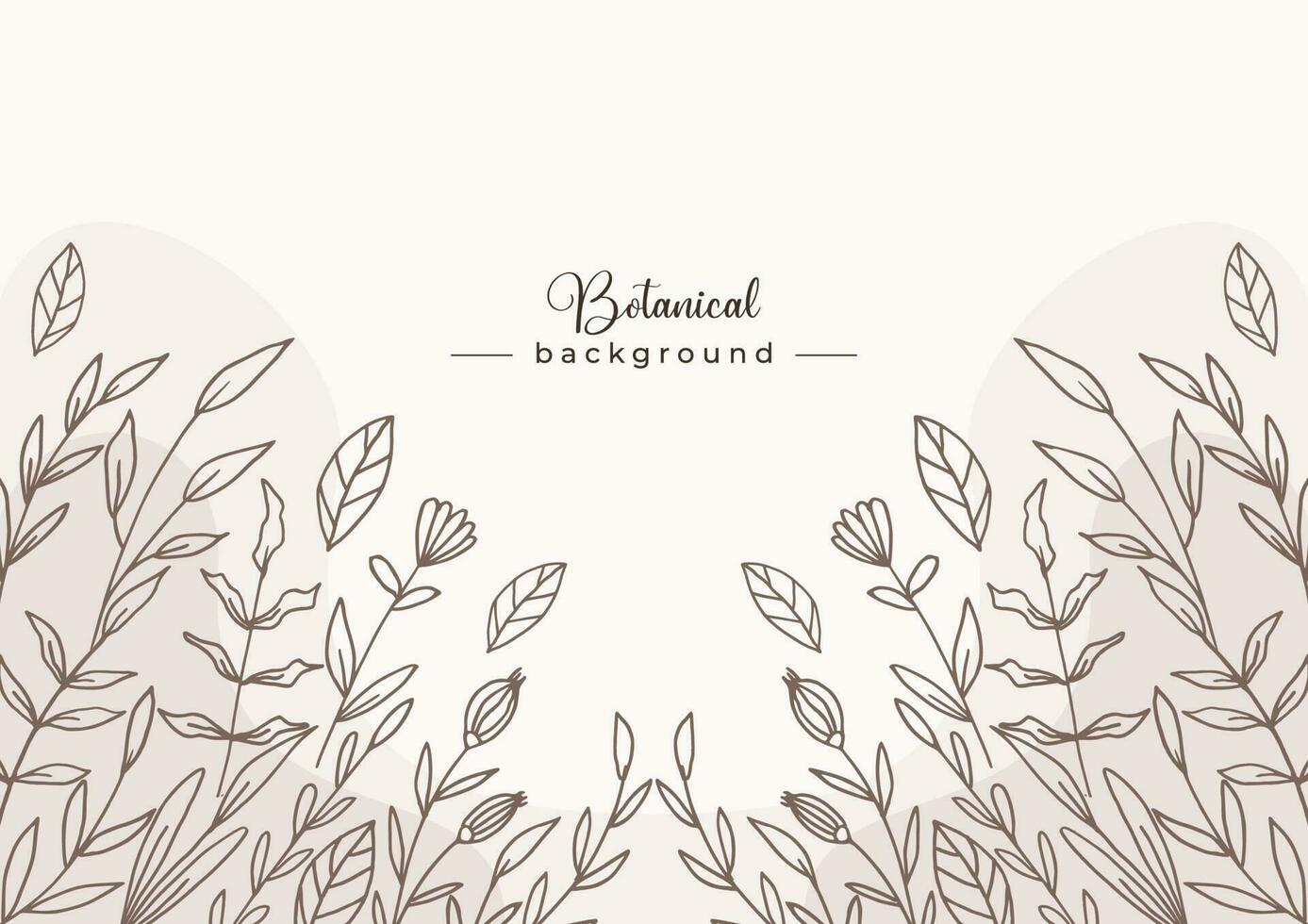 Rustic floral background with hand drawn leaves and flower border on pastel flat color for wedding invitation or engagement or greeting card vector