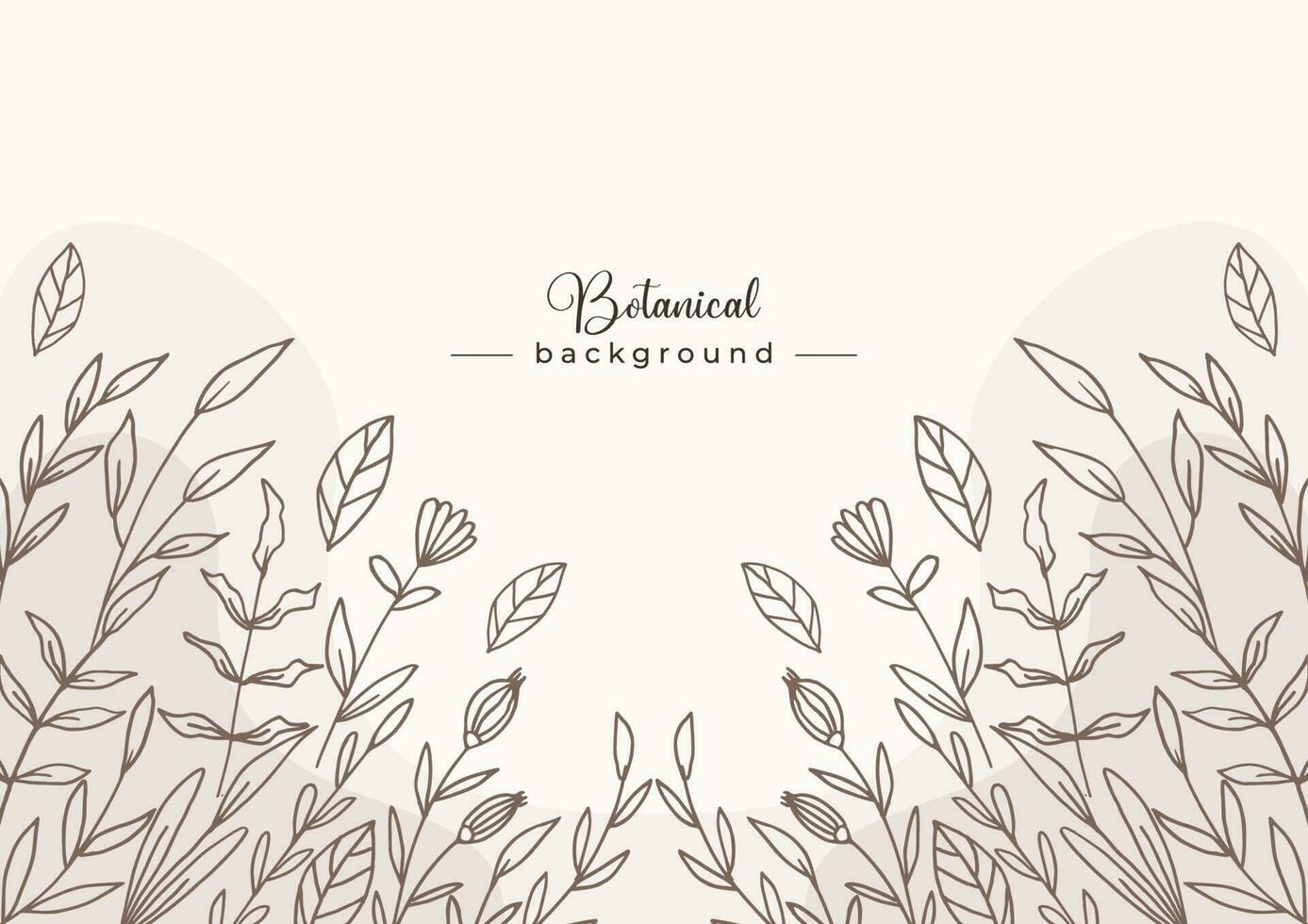 Rustic floral background with hand drawn leaves and flower border on pastel flat color for wedding invitation or engagement or greeting card vector