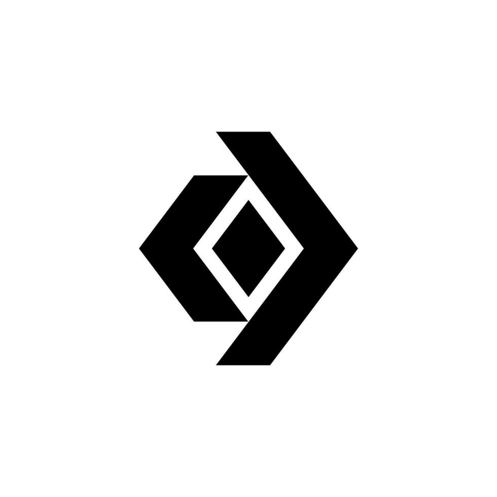 geométrico rectángulo flecha logo diseño vector aislado en blanco antecedentes.