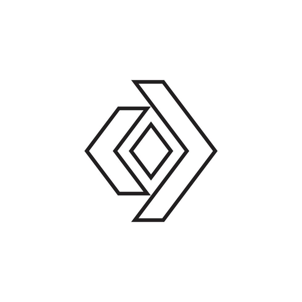 abstract geometric rectangular line icon design vector isolated on white background.