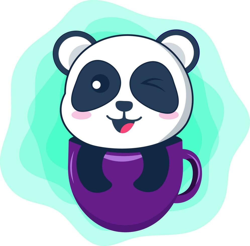 Cute panda  illustration. vector