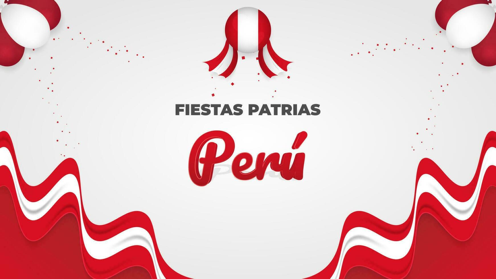 Decorative Peruvian National Holidays Celebration Greeting vector