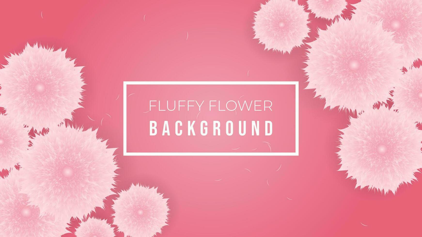 Pink background with fluffy flowers vector