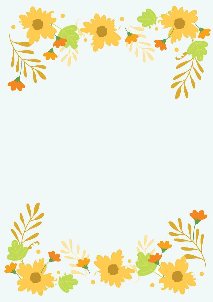 Spring Floral Border Wallpaper Background Vector