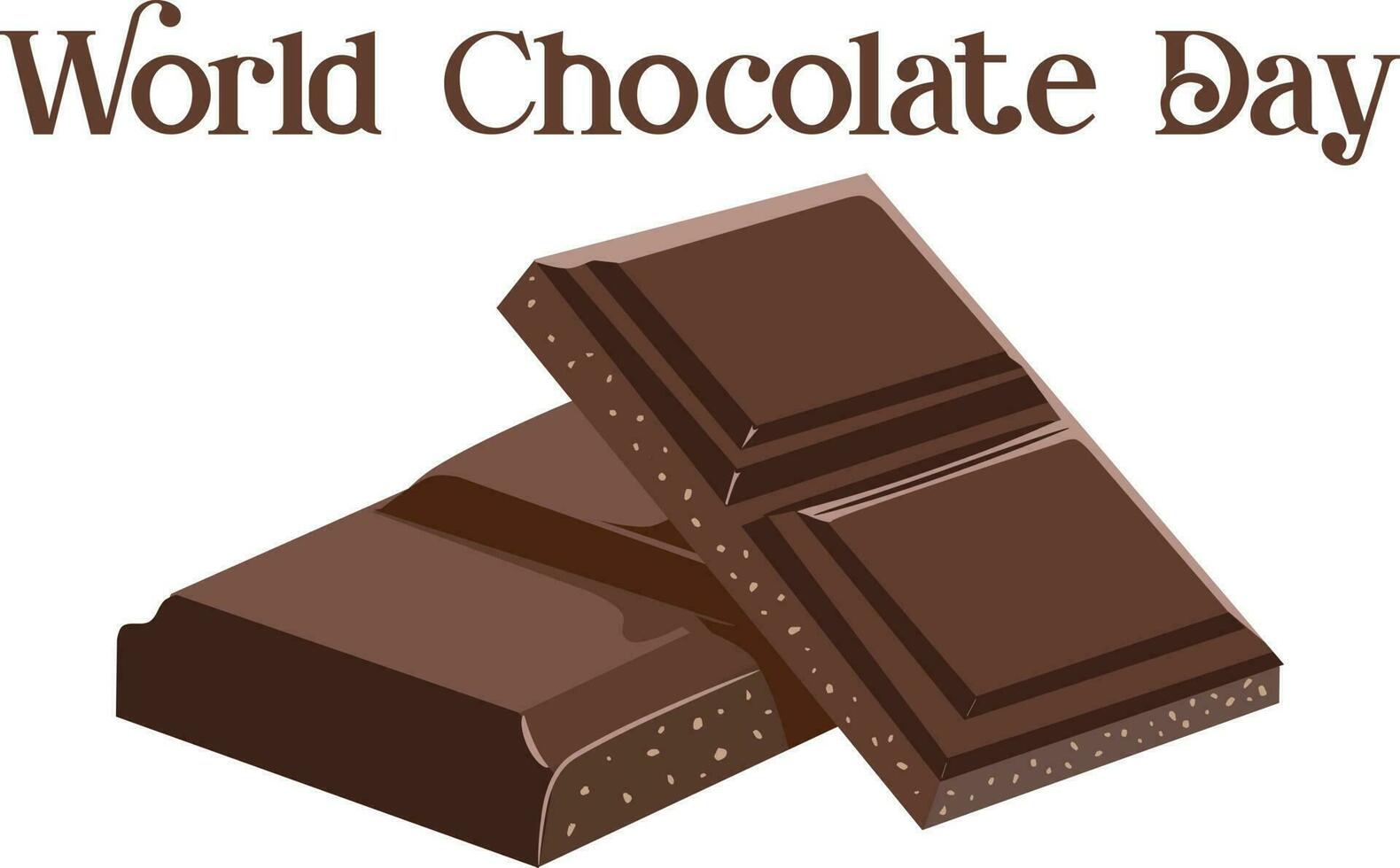 mundo chocolate día con bloques aislado en blanco fondo, vector ilustración