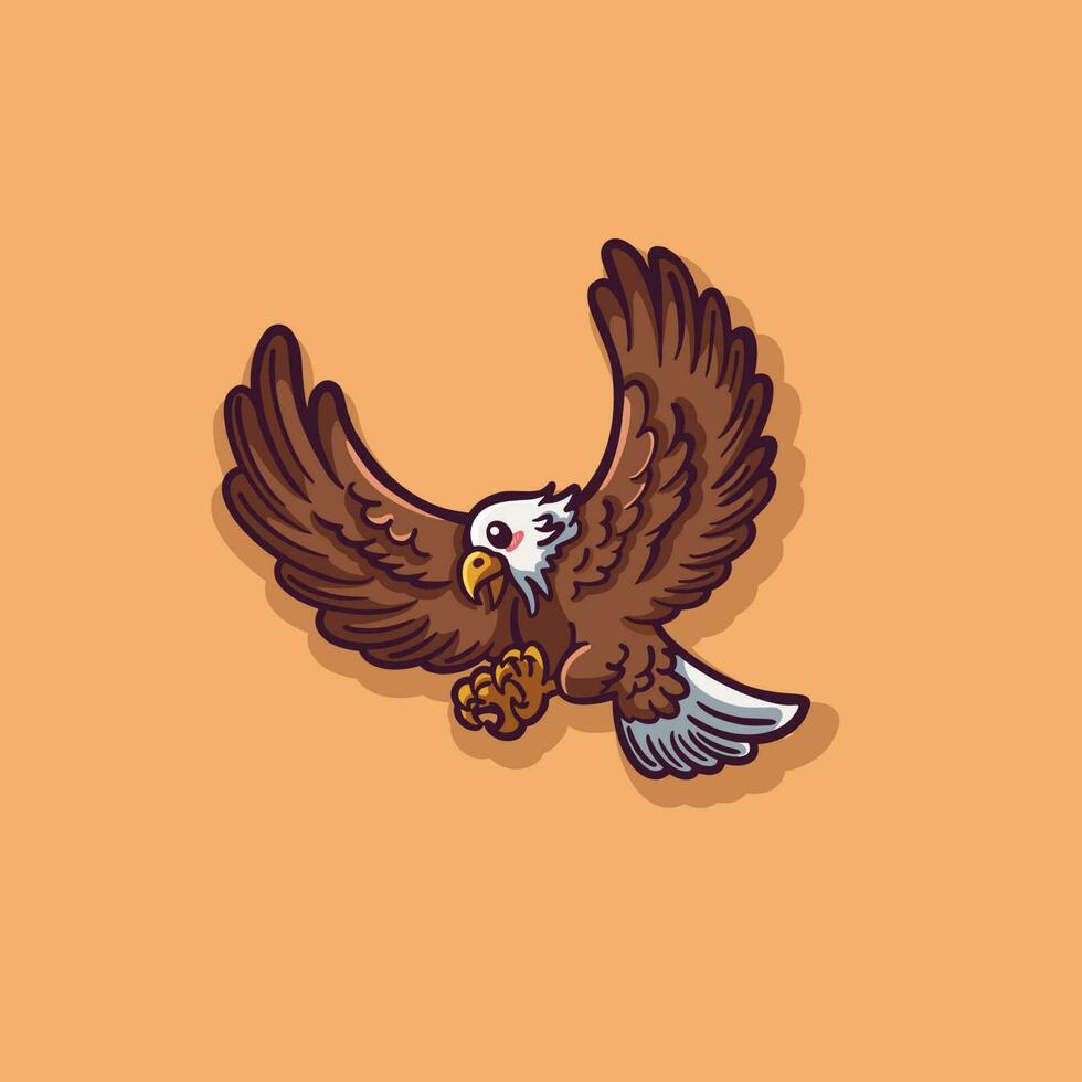 Cartoon illustration of an eagle vector