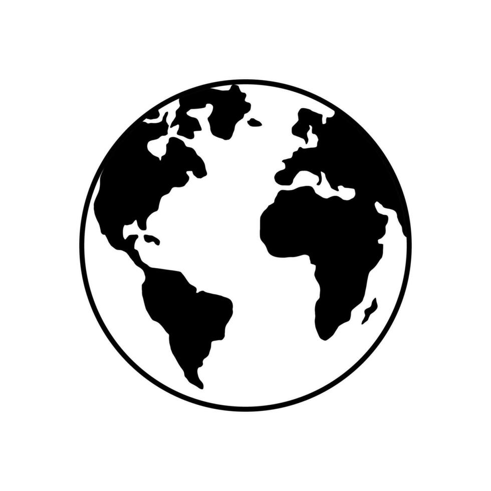globe silhouette vector
