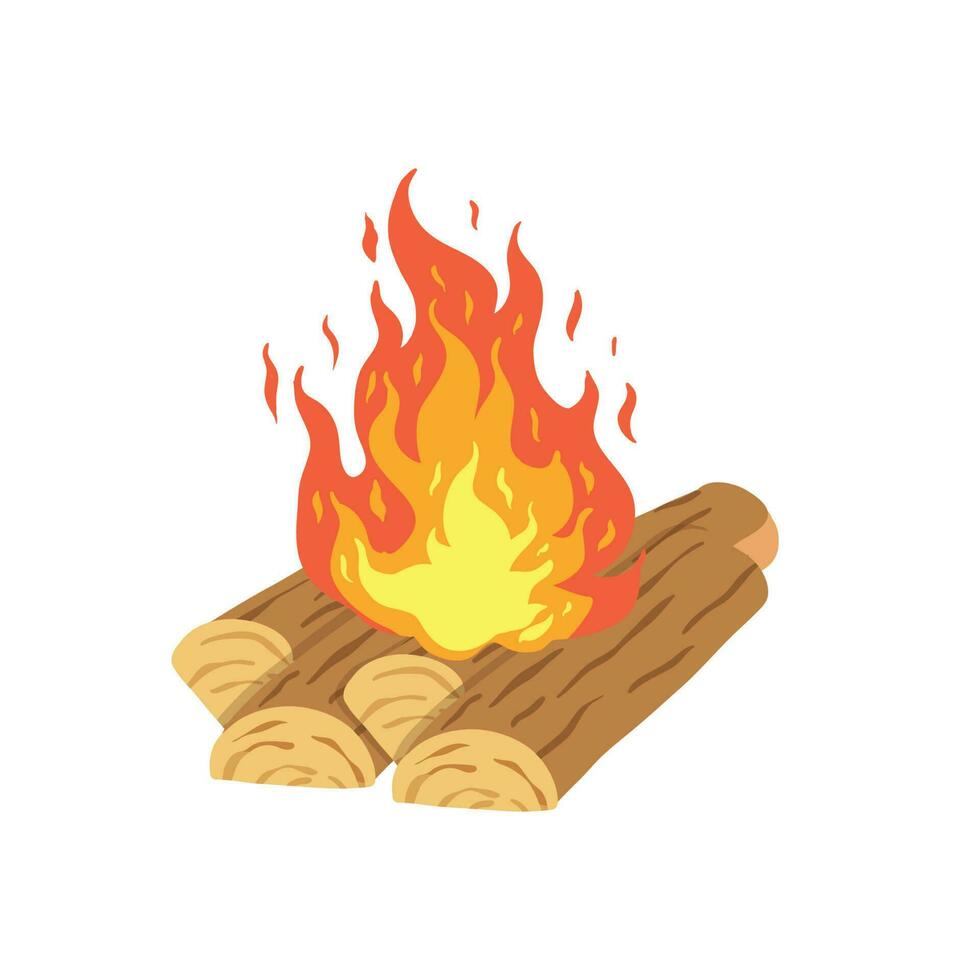 Bonfire vector. Illustration campfire isolated on white background. vector