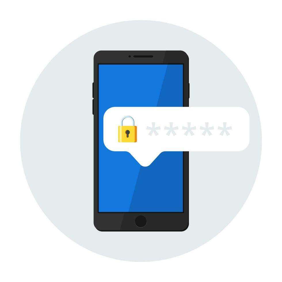 teléfono con entrar contraseña código vector