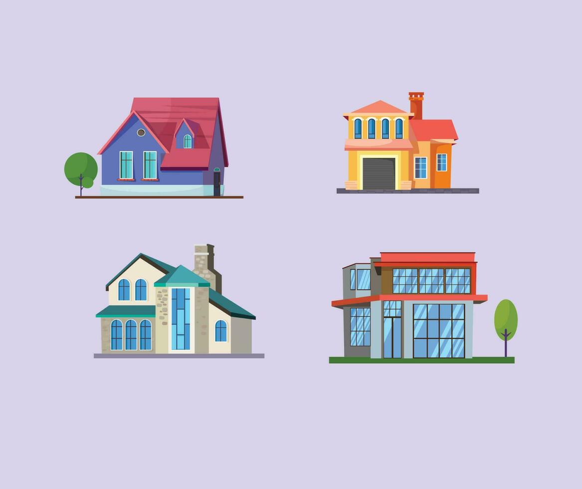 apartment houses in vector