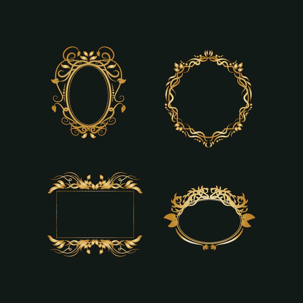 Premium golden frames vector