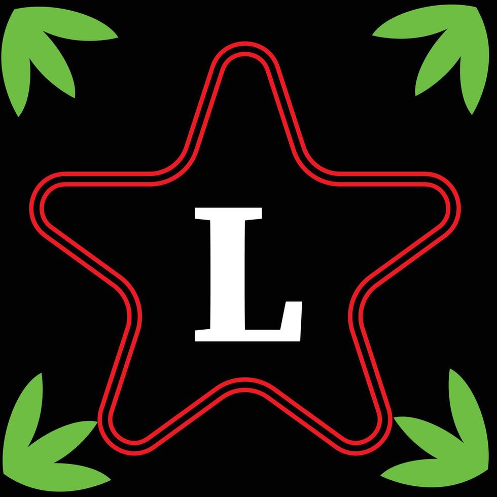 leafed and letter design L vector