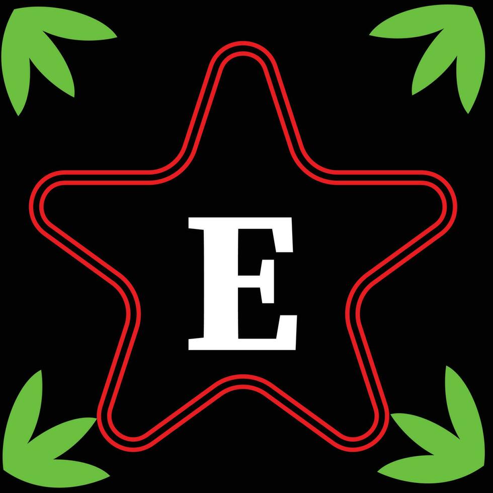 leafed and letter design E vector