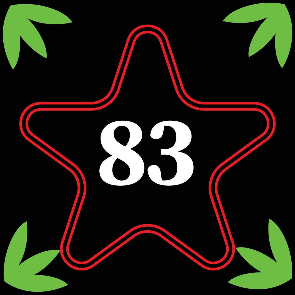 leafed and number design 83 vector