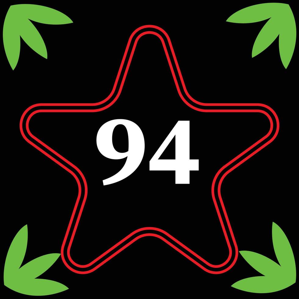 leafed and number design 94 23810494 Vector Art at Vecteezy